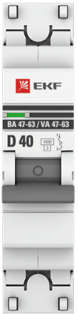 Автоматический выключатель 1P 40А (D) 4,5kA ВА 47-63 EKF PROxima