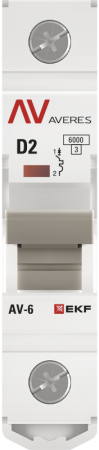 Выключатель автоматический AV-6 1P  2A (D) 6kA EKF AVERES