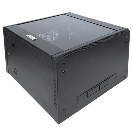Шкаф настенный 19" TERACOM PRO 12U 600х450 мм дверь стеклянная с замком-ручкой чёрный