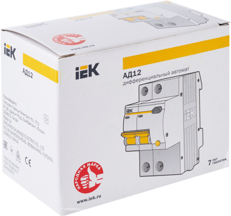 Диф. автомат АД12 2Р 63А 30мА IEK