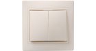KVARTA Выключ. 2-кл. 10А кер. ВС10-2-0-Км крем. GENERICA
