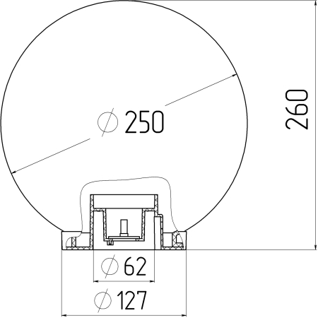 НТУ 02-60-255 ЭРА Светильник садово-парковый шар дымчатый призма D250mm Е27 (6/48)