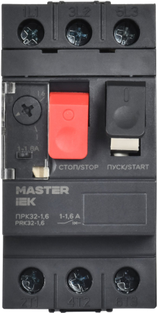 Пускатель ПРК32-1,6 In=1,6A Ir=1-1,6A Ue 660В IEK