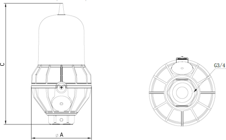 FLASH LED 220 R AWLL MS заградительный огонь малой интенсивности тип А/В