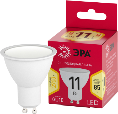 Лампочка светодиодная ЭРА RED LINE LED MR16-11W-827-GU10 R GU10 11 Вт софит теплый белый свет