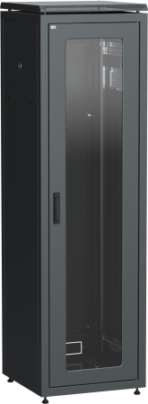 ITK Шкаф сетевой 19" LINEA N 42U 600х600 мм стеклянная передняя дверь черный