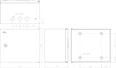 Навесные металлокорпуса NO_ECO_STM_SHMPg-02_IP54  ЭРА ЭКО СТМ ЩМПг-02 (250х300х165)