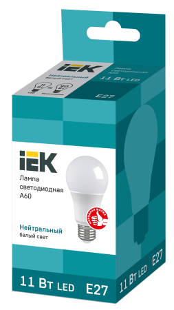 Лампа LED A60 шар 11Вт 230В 4000К E27 IEK