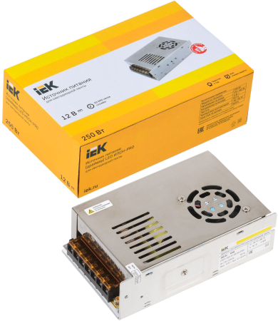 Драйвер LED ИПСН-PRO 250Вт 12 В блок - клеммы  IP20 IEK