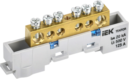 TEKFOR Шина N "ноль" неизол. на унив. держ. 8х12-6-С IEK