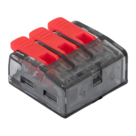 Строительно-монтажная клемма СМК 221-613 с рычагом 3 отверстия 0.5-4.0(6) мм2 EKF PROxima