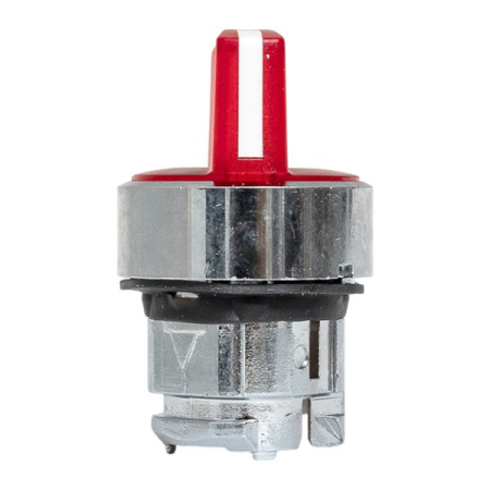 Исполнительный механизм переключателя ХB4 красный на 2 положения с фиксацией, с подсветкой с короткой ручкой IP65 EKF