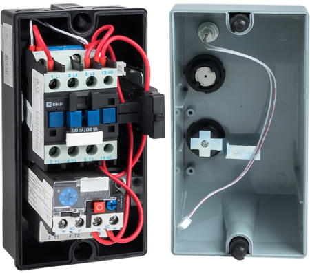 Пускатель в корпусе IP65 КМЭ 18А 400В с РТЭ и индикатором EKF PROxima
