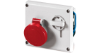 Розетка панельная с механической блокировкой и верхним расположением разъема IP44 32А 3P+E 400В