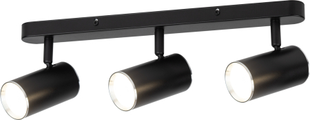 Светильник настенно-потолочный спот ЭРА OL35-3 BK MR16 GU10 IP20 черный хром