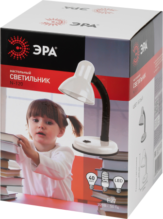 Настольный светильник ЭРА N-120-E27-40W-W белый