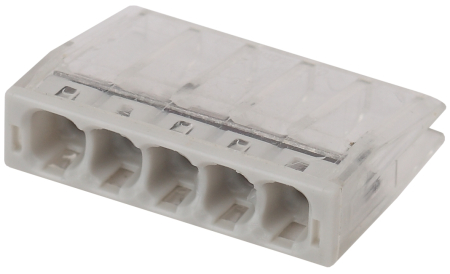 ЭРА NO-224-43 Клемма СМК компактная с пастой, серия 245, 5 отверстий, 0,5-2,5 мм2 (упак. 4 шт.) (80/