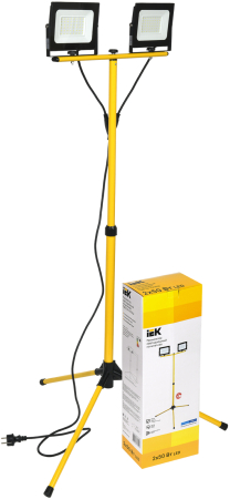 Прожектор LED СДО 06-2x50Ш штатив 6500К IP65 черный IEK