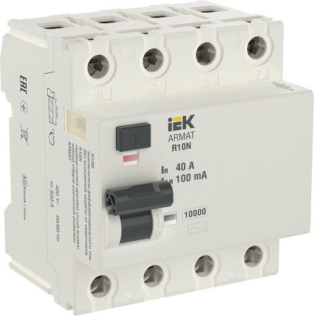 ARMAT ВДТ R10N 4P 40А 100мА тип AC IEK