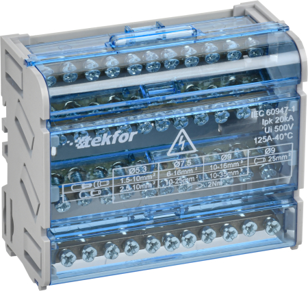 TEKFOR Шины на DIN-рейку (кросс-модуль) ШНК 4х11 3L+PEN IEK