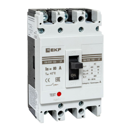Выключатель автоматический ВА-99М  100/ 80А 3P 35кА EKF PROxima