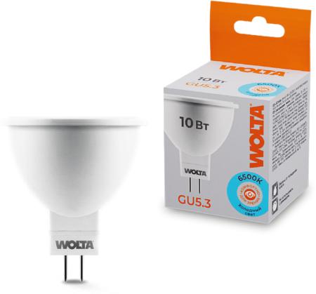 Лампа LED  WOLTA MR16 10Вт 825лм GU5.3 6500К   1/50