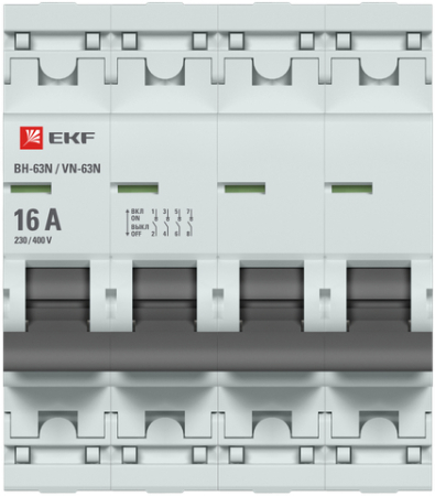 Выключатель нагрузки 4P 16А ВН-63N EKF PROxima