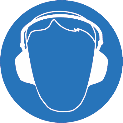 Знак М 03 "Работать в защитных наушниках" ф200 мм, пластик ГОСТ Р 12.4.026-2001 EKF