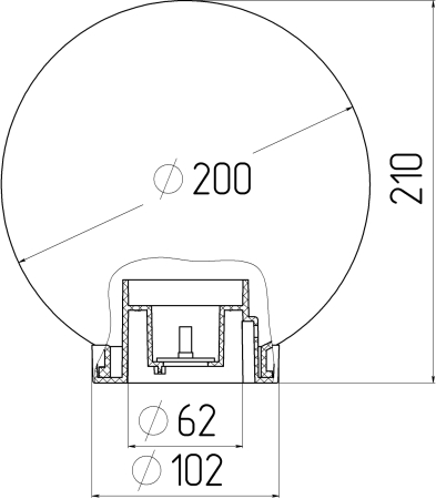 НТУ 02-60-203 ЭРА Светильник садово-парковый шар золотистый призма D200mm Е27 (6/90)