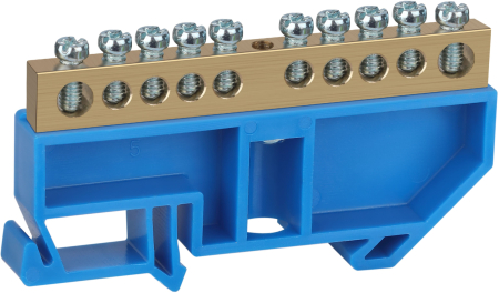 Аксессуары для клемм  ЭРА NO-222-52  Шина PE "земля" на DIN-изол ШНИ-8х12-10-Д-синий