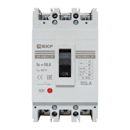 Выключатель автоматический ВА-99М 63/16А 3P 25кА EKF PROxima