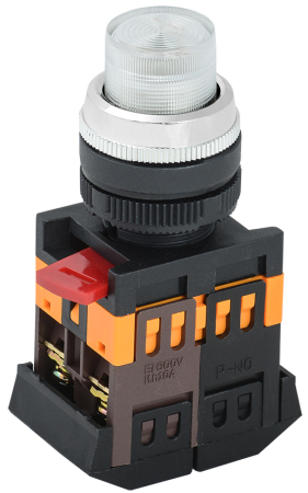 Кнопка ABLFP-22 прозрачный d22мм неон/240В 1з+1р IEK