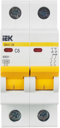 Авт. выкл. ВА47-29 2Р 6А 4,5кА х-ка С IEK