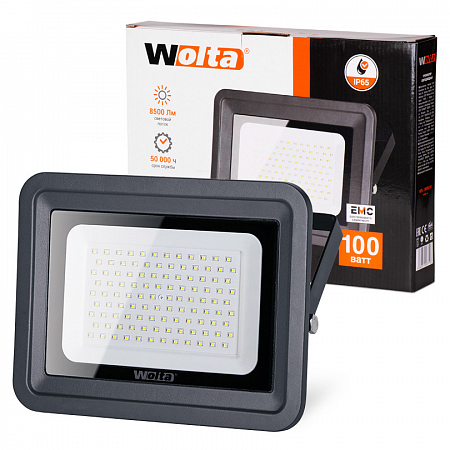 Светодиодный прожектор WFL-100W/06, 5500K, 100 W SMD, IP 65,цвет серый, слим