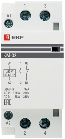 Контактор модульный КМ 32А NО+NC (2 мод.) EKF PROxima