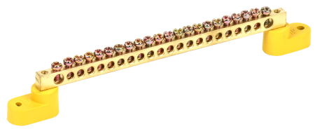 Шина PE "земля" на двух угловых изол ШНИ-6х9-22-У2-Ж IEK