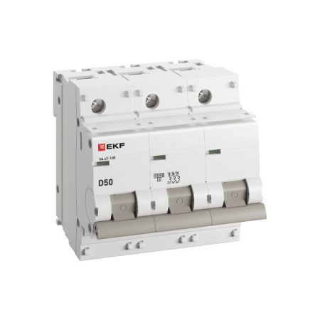 Автоматический выключатель 3P  50А (D) 10kA ВА 47-100 EKF PROxima