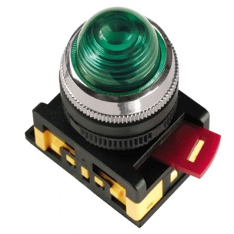 Лампа AL-22 сигнальная d22мм зеленый неон/240В цилиндр IEK