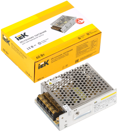 Драйвер LED ИПСН-PRO 60Вт 12 В блок - клеммы  IP20 IEK