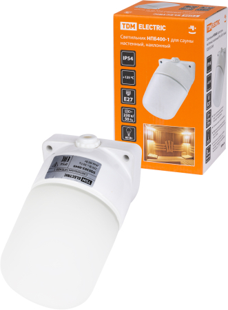 Светильник НПБ400-1 для сауны настенный, наклонный, IP54, 60 Вт, белый, TDM