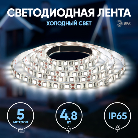 Светодиодные ленты_49 напр  ЭРА LS2835-60LED-IP65-W-eco-5m