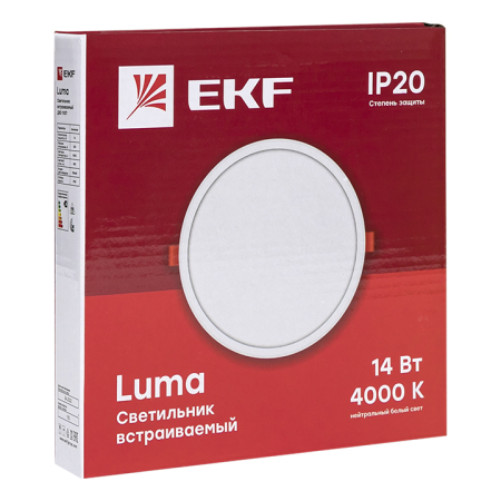 Светильник встраиваемый светодиодный ДВО 1007 14Вт 4000K IP20 EKF Basic