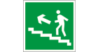 Знак безопасности BL-2010B,E16 "Напрю к эвакуац, выходу по лестнице вверх (лев)"