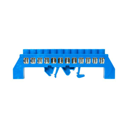 Шина "0" N (8х12мм) 12 отверстий латунь синий нейлоновый корпус комбинированный розничный стикер EKF PROxima