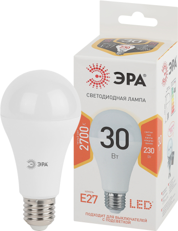 LED A65-30W-827-E27  Лампочка светодиодная ЭРА STD LED A65-30W-827-E27 E27 / Е27 30Вт груша теплый белый свет