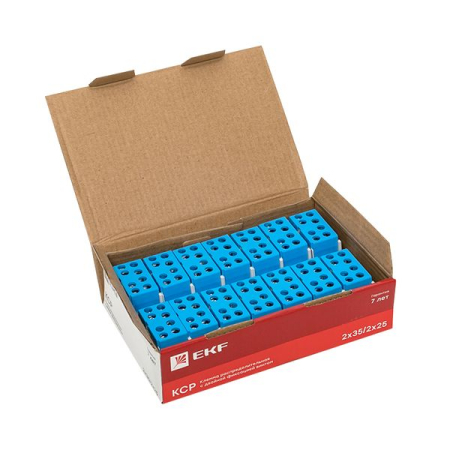 Клемма распределительная КСР с двойным винтом 2x35/2x25 синяя EKF PROxima