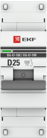 Автоматический выключатель 1P  25А (D) 10kA ВА 47-100 EKF PROxima