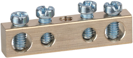 NO-122-12  Шина ЭРА NO-122-12 PEN земля-ноль 6х9мм 4/1 латунная с креплениями по центру