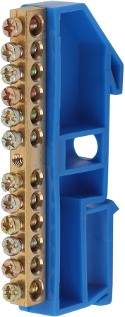 Аксессуары для клемм  ЭРА NO-222-47  Шина N "ноль" на DIN-изол ШНИ-6х9-12-Д-синий (25/500/12000)