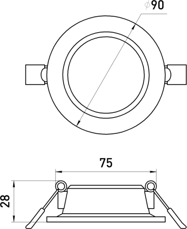 LED 17-6-3K  Светильник светодиодный встраиваемый ЭРА LED 17-6-3K круглый 6Вт 3000К